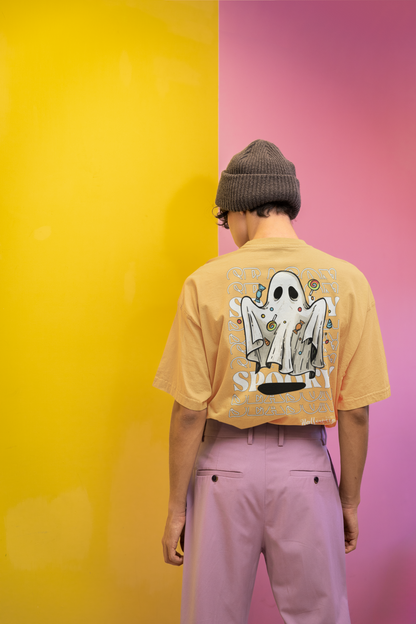 BEIGE UNISEX OVER SIZE T-SHIRT