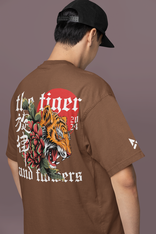 BROWN UNISEX OVER SIZE T-SHIRT