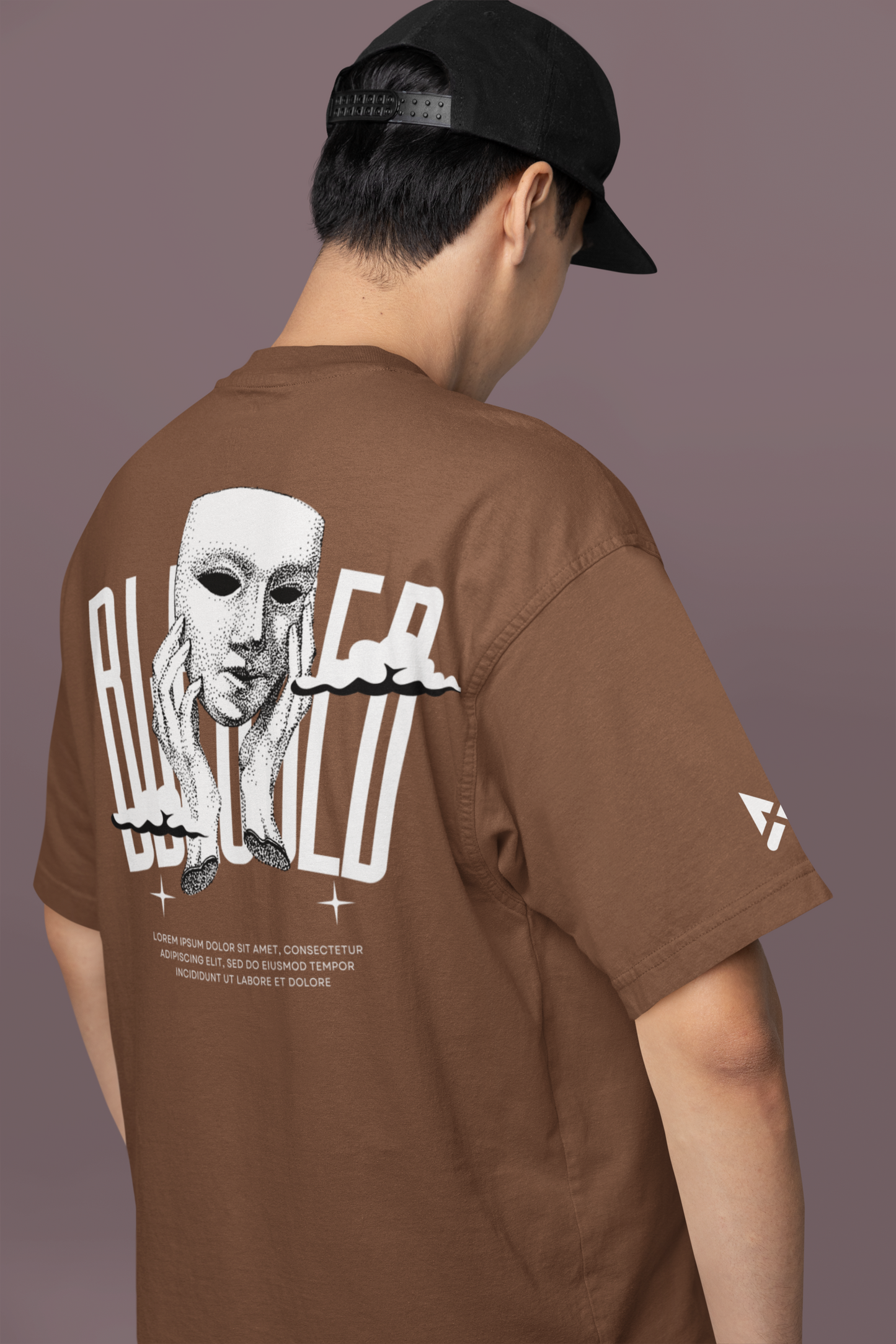 BROWN UNISEX OVER SIZE T-SHIRT