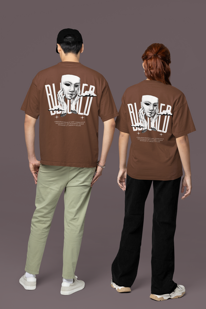 BROWN UNISEX OVER SIZE T-SHIRT