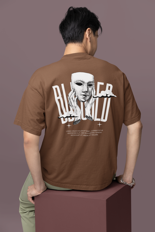 BROWN UNISEX OVER SIZE T-SHIRT