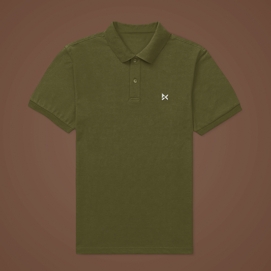 OLIVE GREEN SOLID POLO T-SHIRT