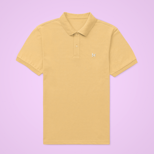BEIGE SOLID POLO T-SHIRT