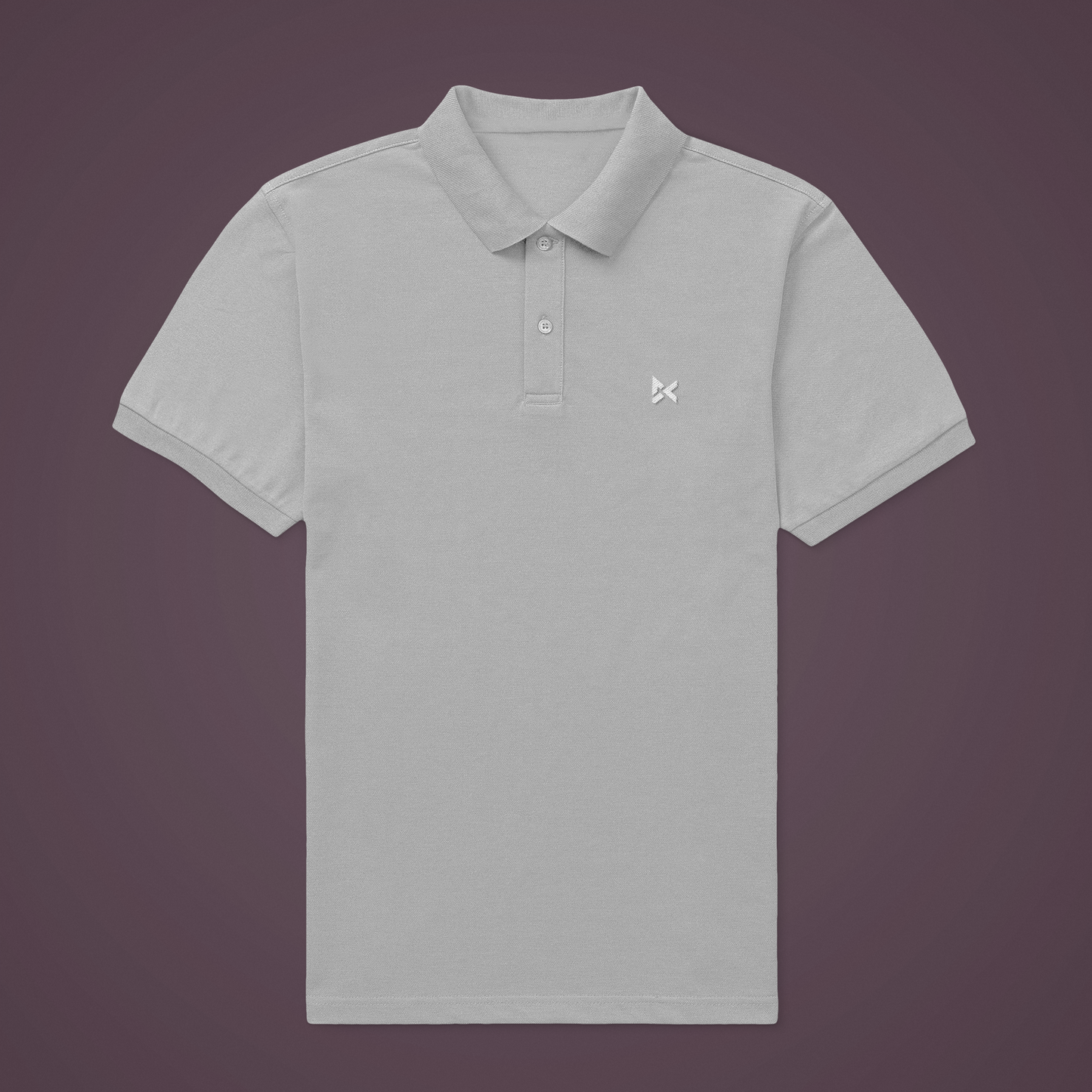 GREY SOLID POLO T-SHIRT