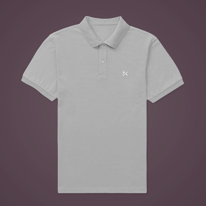 GREY SOLID POLO T-SHIRT