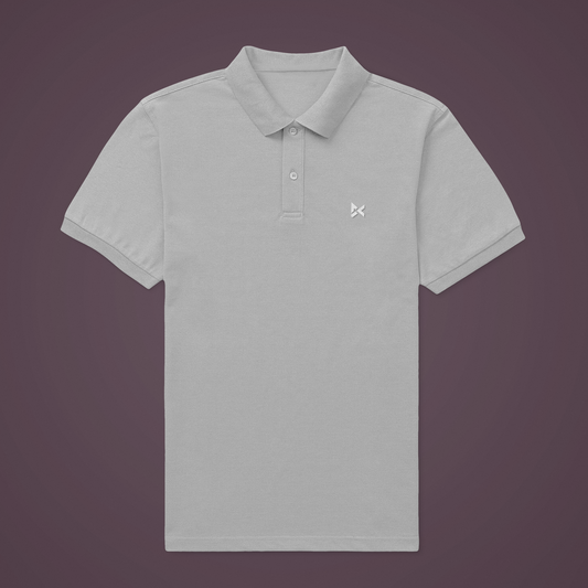 GREY SOLID POLO T-SHIRT