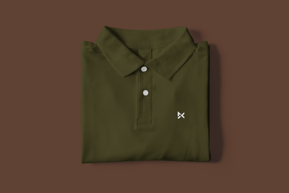 OLIVE GREEN SOLID POLO T-SHIRT
