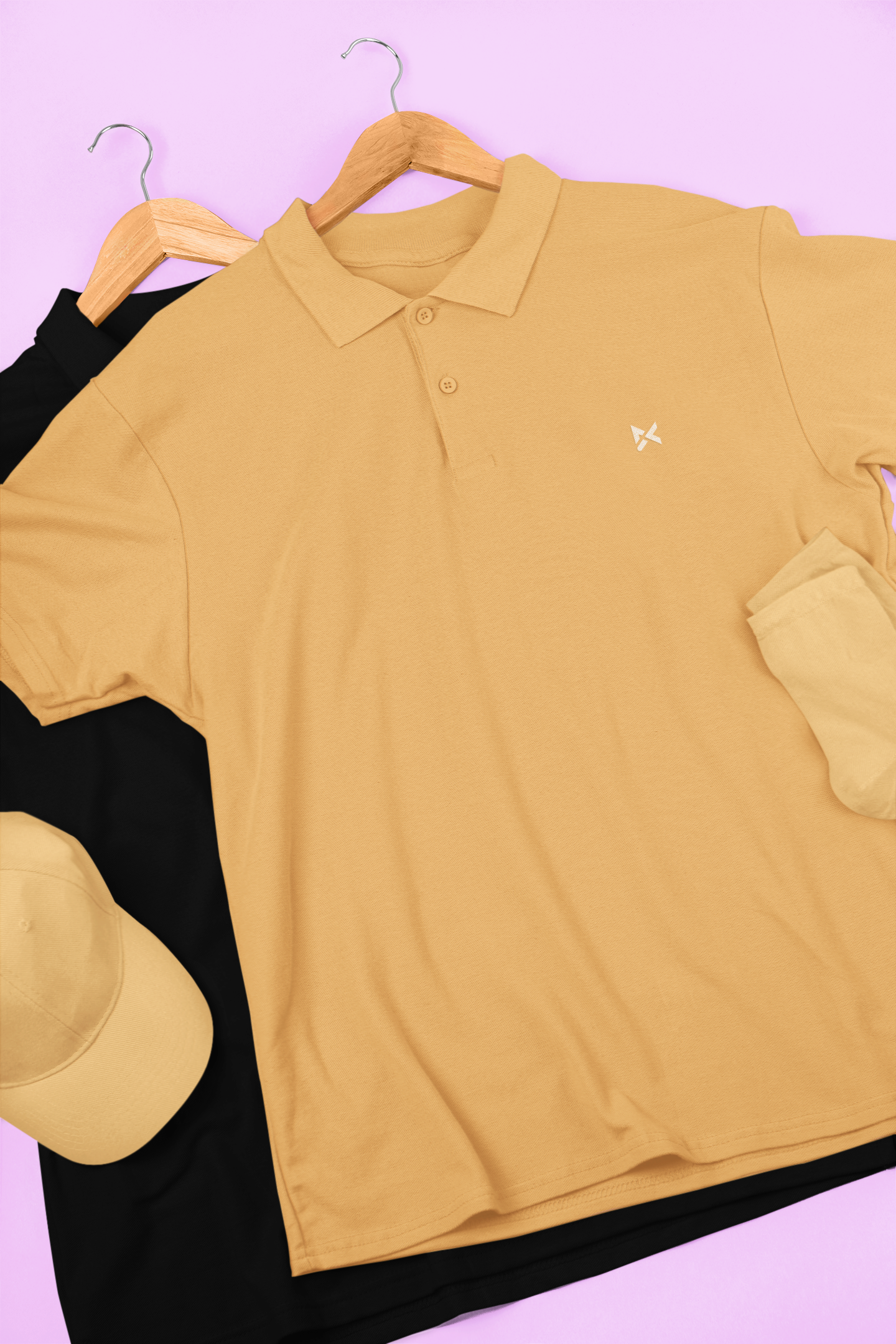 BEIGE SOLID POLO T-SHIRT
