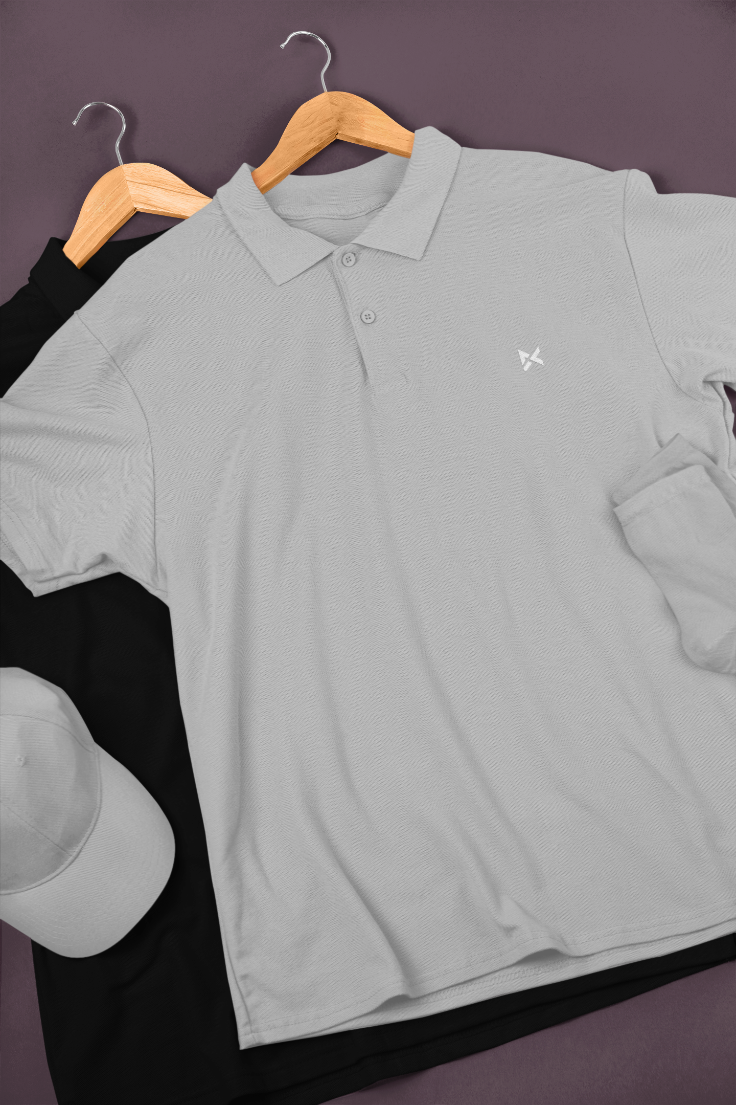 GREY SOLID POLO T-SHIRT